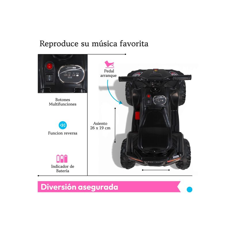 Carro Montable El&eacute;ctrico Moto Cuatrimoto Ni&ntilde;o T... image number null