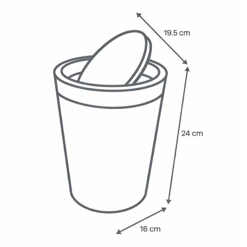 Bote de Basura Blanco con Tapa de Bamb&uacute; image number null