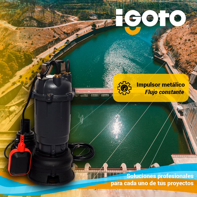 Igoto Wqd16 Bomba Sumergible Agua Turbia 1 Hp, ... image number null