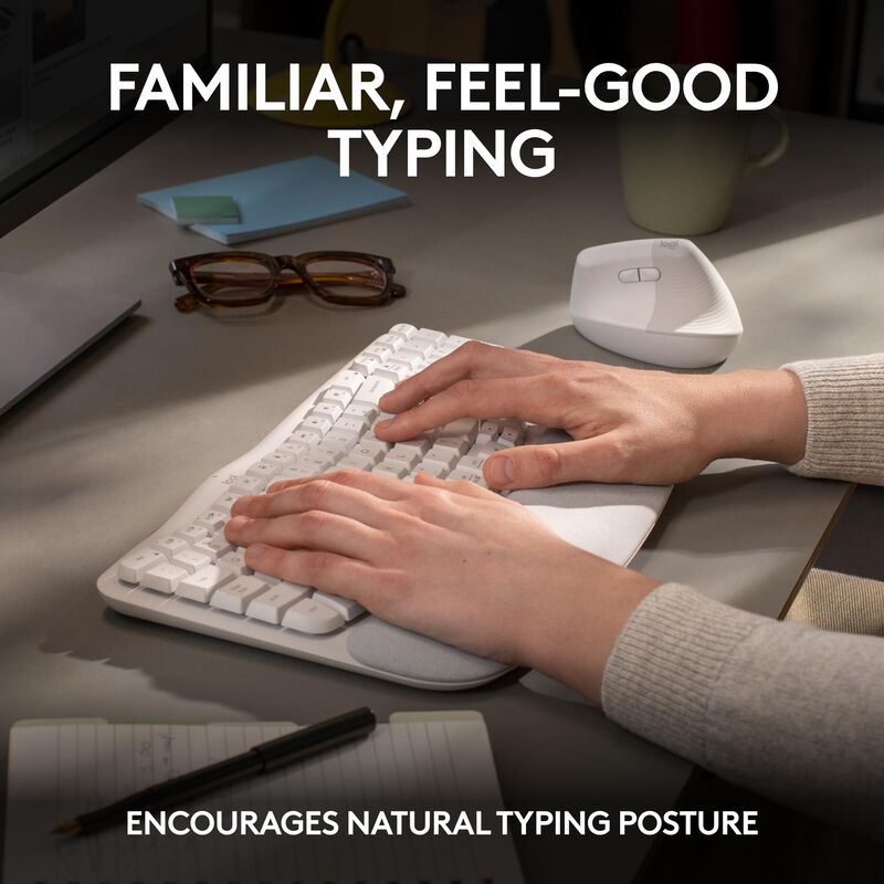 Teclado Ergon&oacute;mico Inal&aacute;mbrico Logitech Wave Ke... image number null