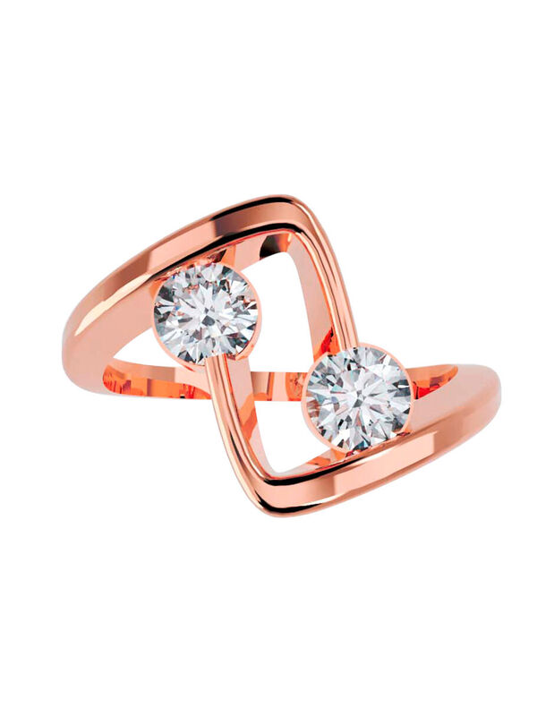 Anillo de Compromiso en Oro de 14K con Circonia... image number null