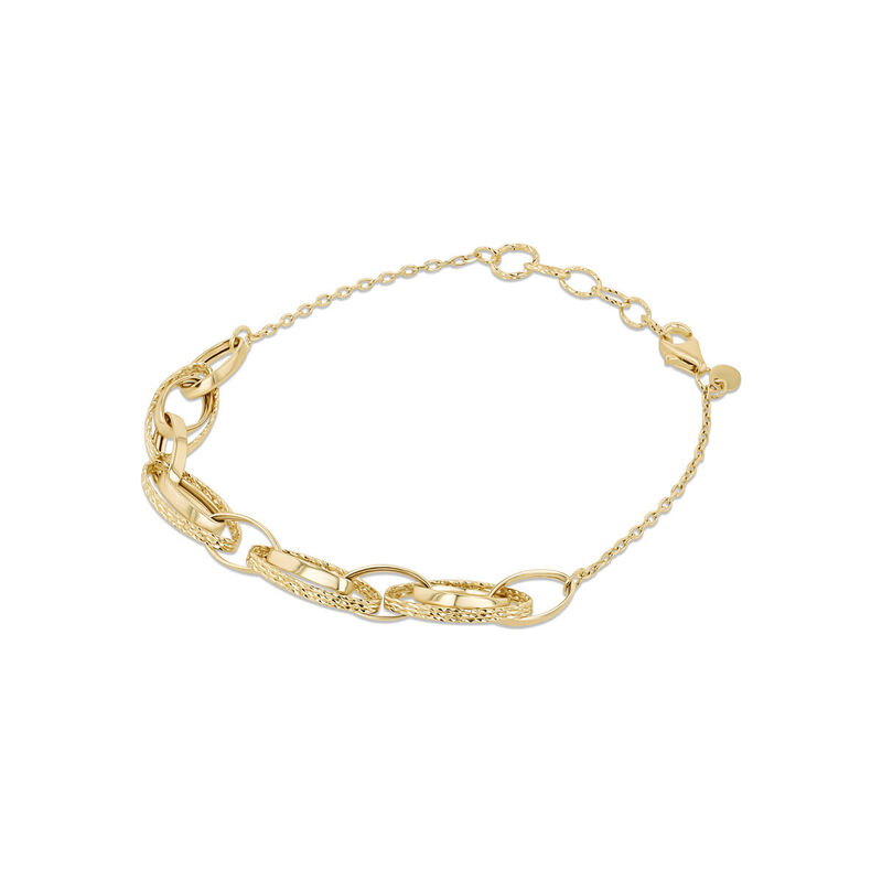Pulsera Oro Amarillo 10k Detalle Radiante 17+2 ... image number null