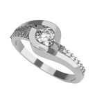 Anillo de Compromiso en Oro Blanco 14K con Circonia -  Talla:7/ FJ854-14W-CZ-7
