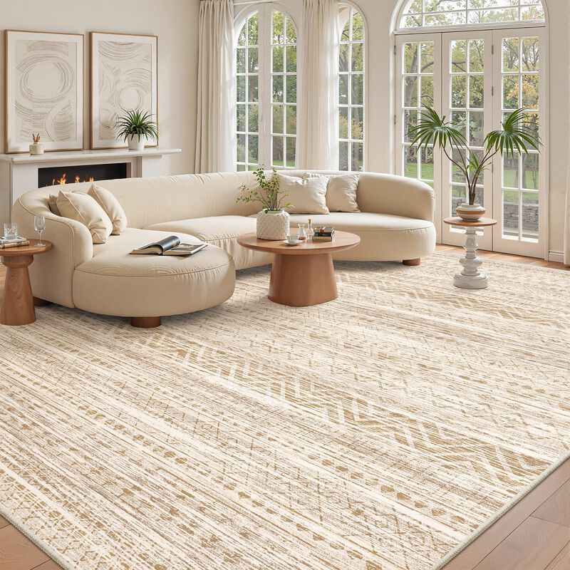 Alfombra Miukiki 254x356 Cm Beige Lavable Antid... image number null