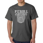 Camiseta Word Art Para Hombre - Cara de Pitbull - Gris