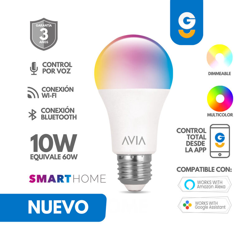 Pack 2 piezas Foco Inteligente Wifi 10w Avia Sm... image number null