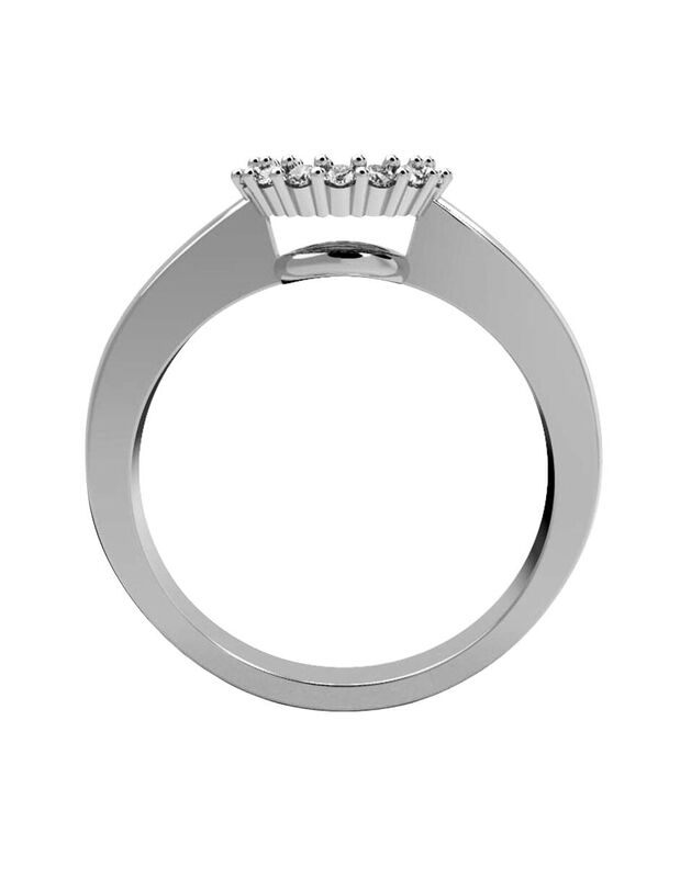 Anillo de Compromiso en Oro Blanco 10K con Circ... image number null