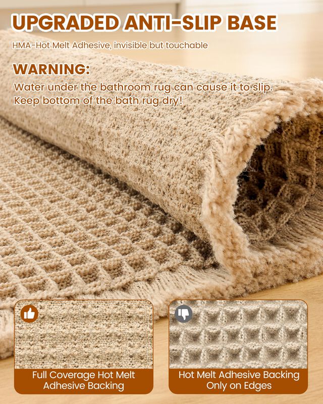 Tapete Smiry Waffle Para Ba&ntilde;o 61x41 cm Marr&oacute;n S... image number null