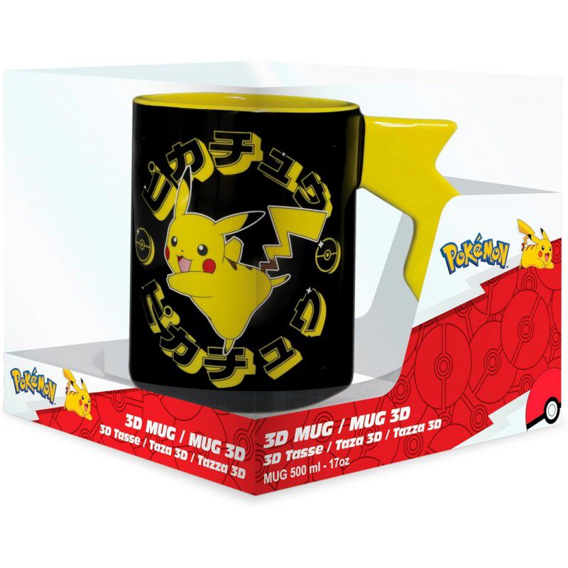 Taza con asa 3D Pikachu Rayo Pok&eacute;mon de cer&aacute;mic... image number null
