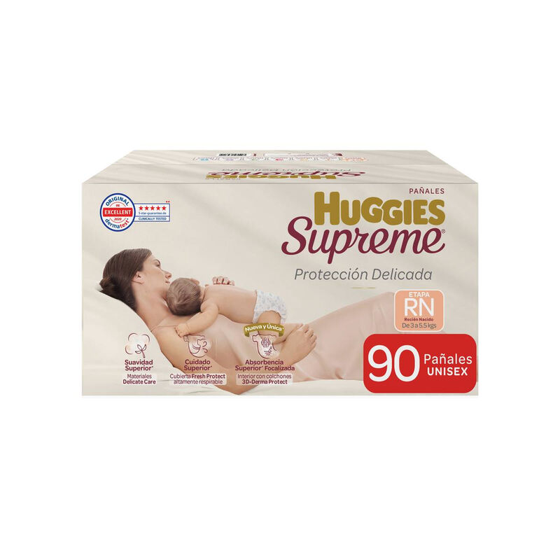 Pa&ntilde;ales Huggies Supreme Reci&eacute;n Nacido Unisex 90... image number null