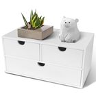 Organizador De Cajones Charmewooden De 3 Cajones En Bamb&uacute; Blanco