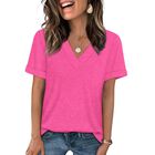 Camiseta Wiholl Cuello V Manga Corta Rosa Talla XL