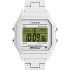 Reloj Timex T80, Unisex, Caja De 36 Mm, Esfera Digital, Pulsera Blanca