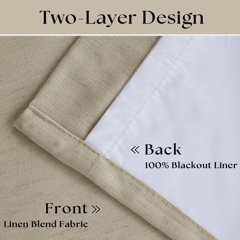 Cortinas Twodrapes 213 cm Opacas De Lino Con Pl... image number null