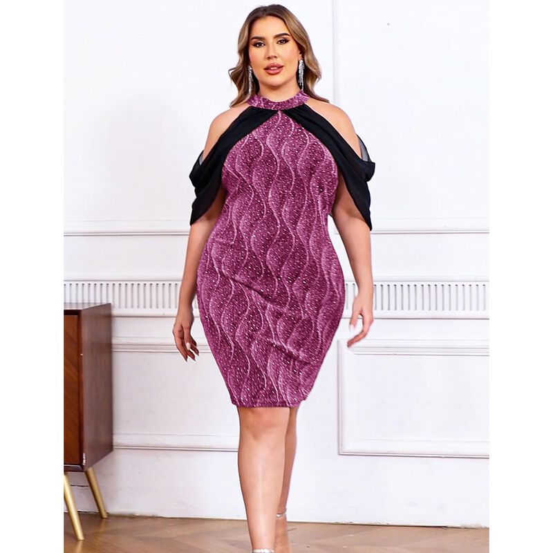Vestido Cyclamen Talla Plus Brillante Cristales... image number null