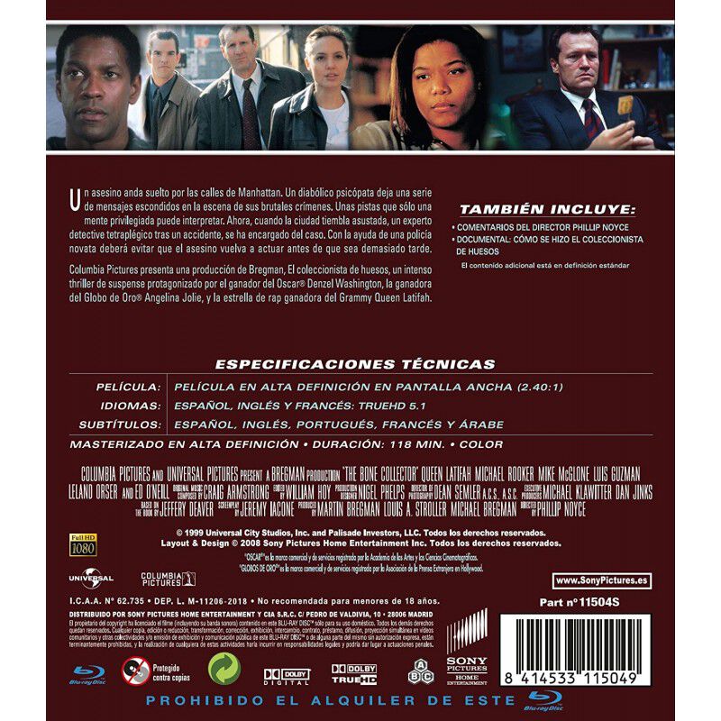 El Coleccionista De Huesos (bd) [blu-ray] image number null