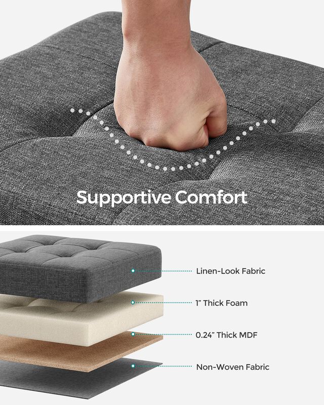 Reposapi&eacute;s Peque&ntilde;o Storage Ottoman Songmics Con... image number null