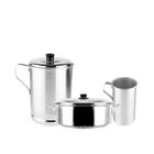 Set de Jarra, Pocillo y Budinera Aquila de Aluminio