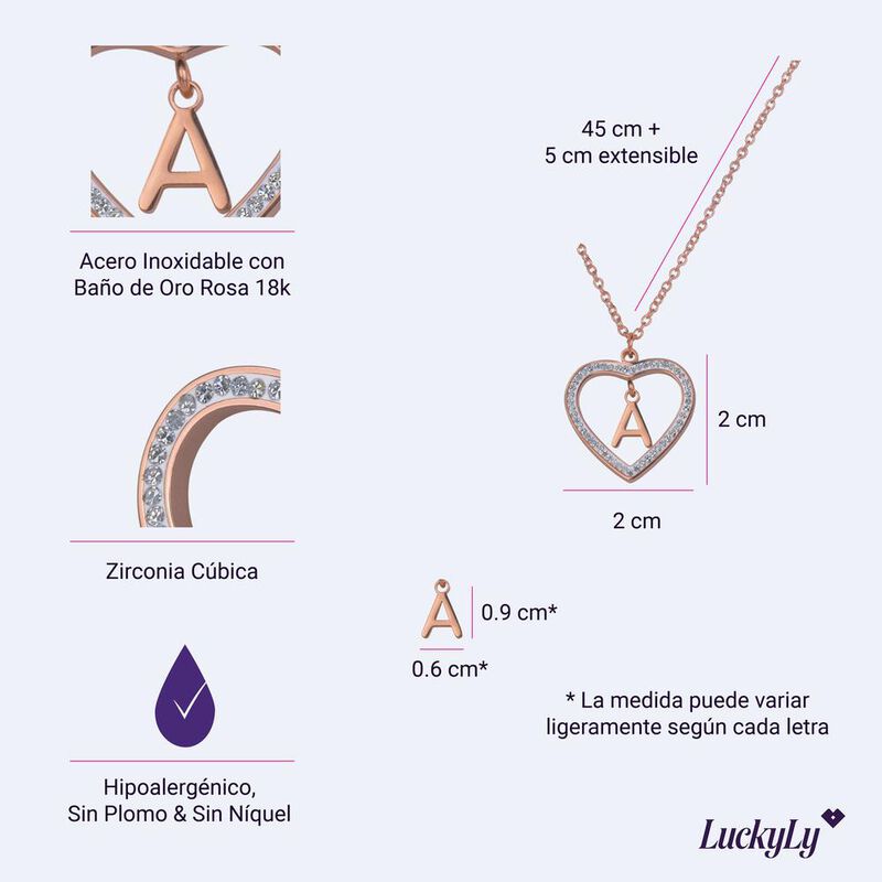 Collares Mujer Inicial Letras Corazón, Regalos ... image number null