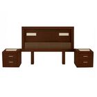 Rec&aacute;mara Ontario 3 Piezas | Cabecera y 2 Buros | Con Luz de Noche Color Chocolate