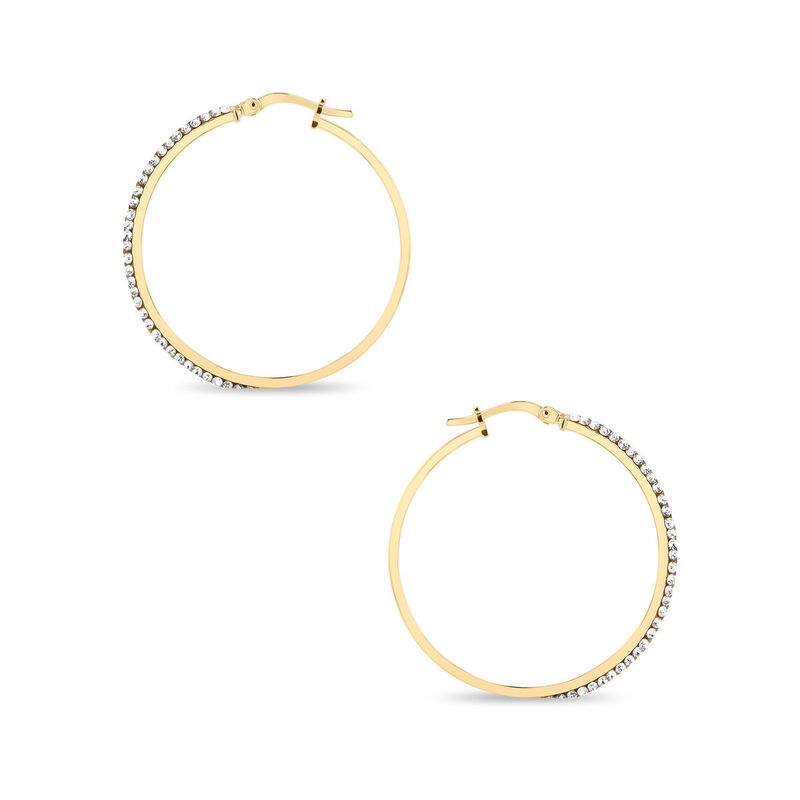 Arracadas 2Begold Amarillo Con Zirconias (30Mm ... image number null