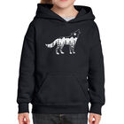 Sudadera Con Capucha Word Art Para Ni&ntilde;a - Lobo Aullando - Negro