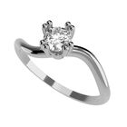 Anillo de Compromiso en Oro Blanco de 10K con Circonia FJ749-10W