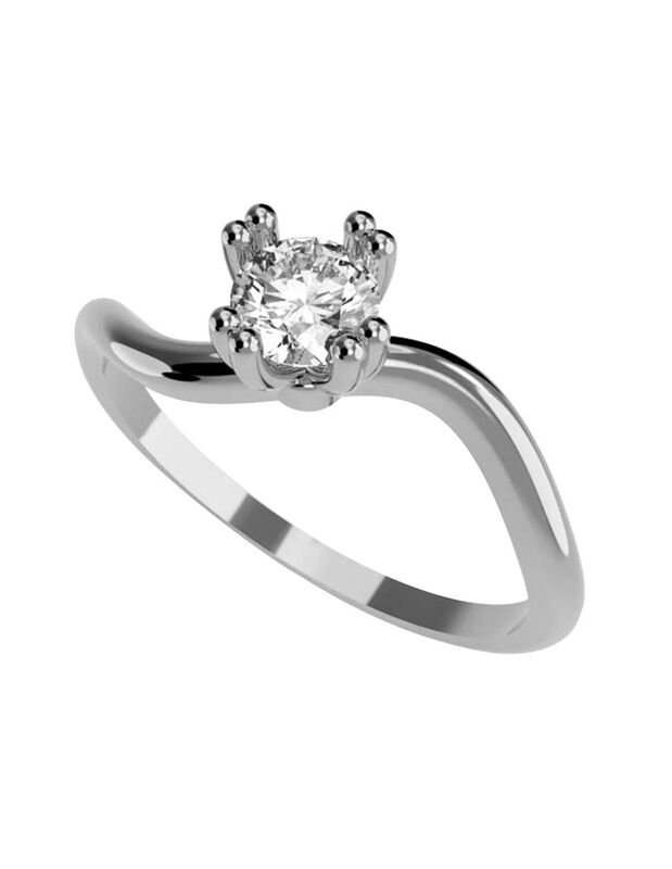 Anillo de Compromiso en Oro Blanco de 10K con C... image number null