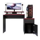 Escritorio Gamer Tron Moderno para PC, Para 2 Pantallas, Negro-rojo