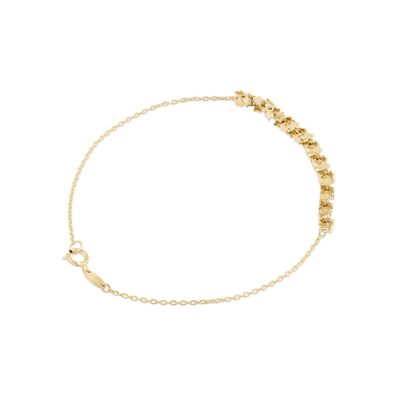 Pulsera Con Estrellas De Oro Amarillo 14k (18.5... image number null