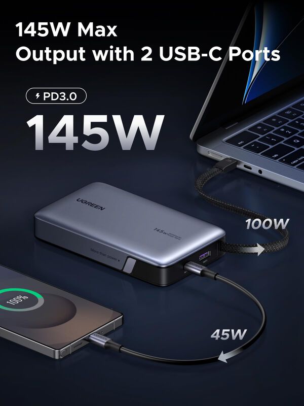 Ugreen Power Bank Nexode 20000mah 145w Cargador... image number null