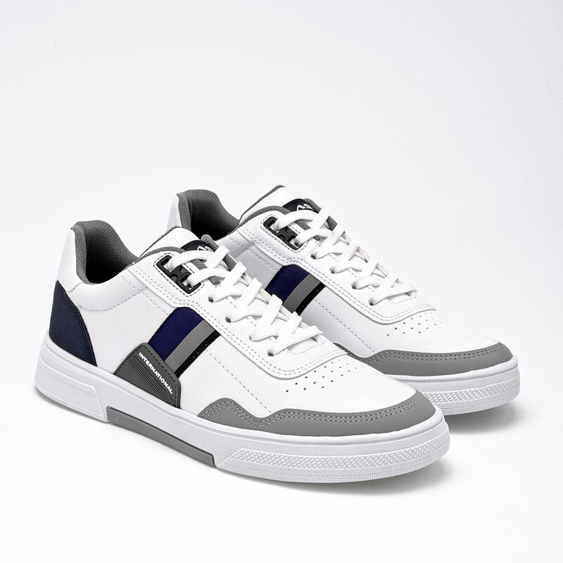 Clasben Tenis urbano para hombre blanco gris ma... image number null