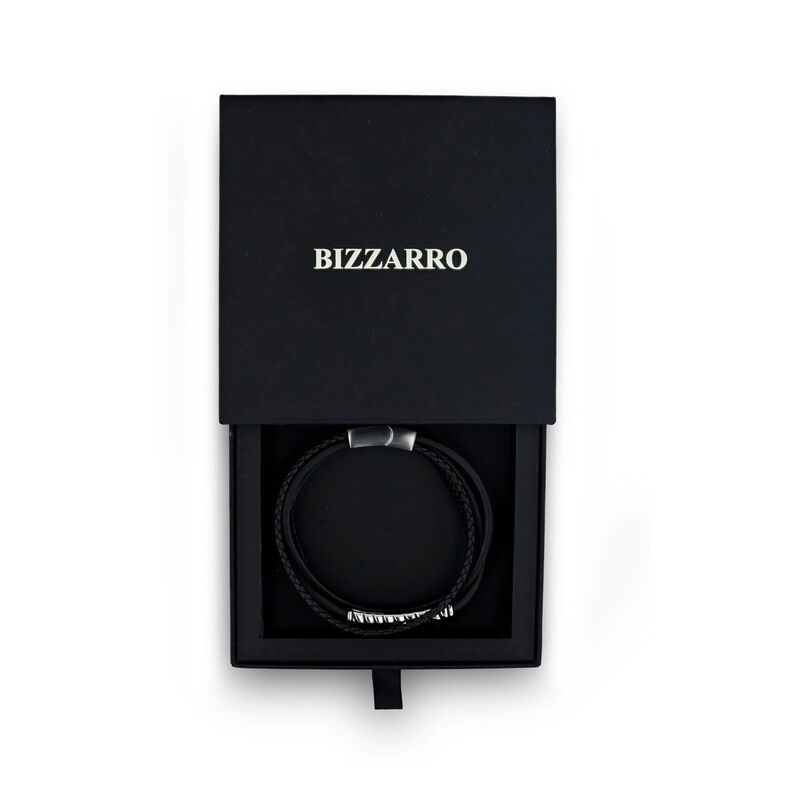 Pulsera De Acero Color Negro Y Blanco Con Piel ... image number null