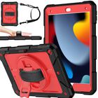 Funda Bmouo Para Ipad 10.2" Negro/rojo Con Soporte Giratorio 360&deg;