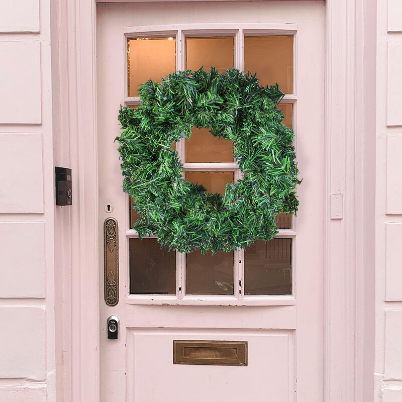 Corona navide&ntilde;a verde pino adorno artificial 40... image number null