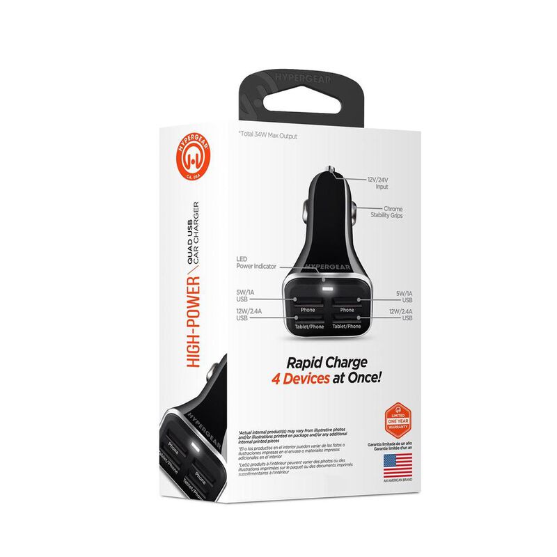 Cargador De Auto Plug In Hypergear 34w Con 4 Pu... image number null