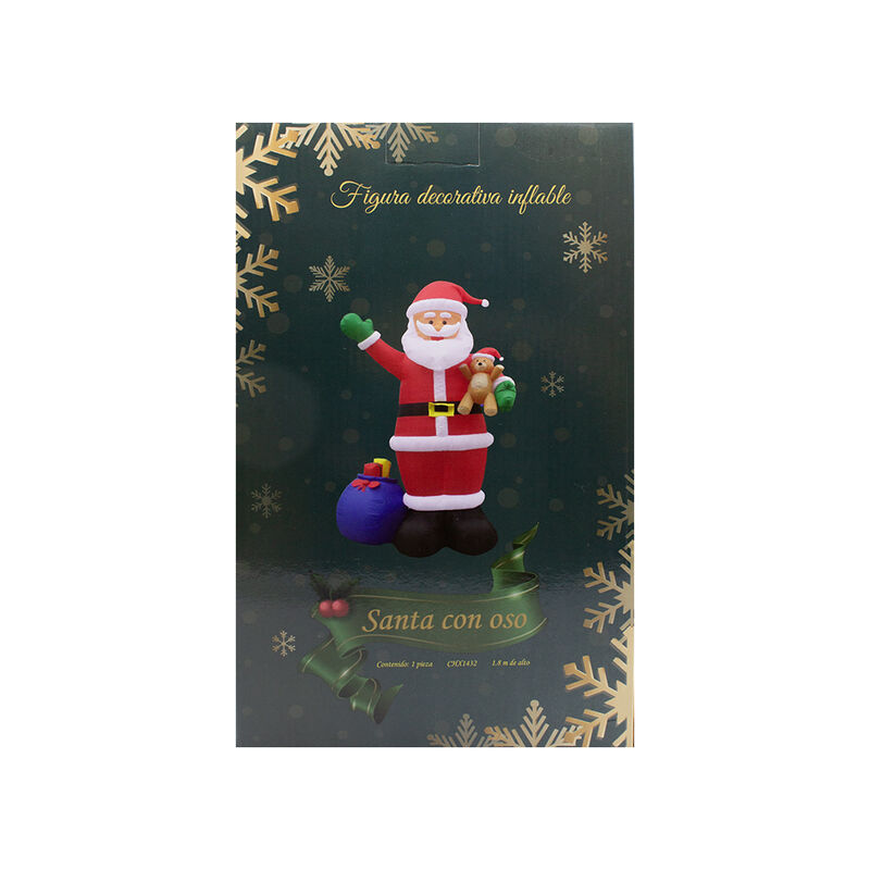 Inflable Navideño Santa Claus Luz Led 1.80 Mts ... image number null