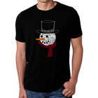 Camiseta Mezcla Premium Word Art Para Hombre - Cara de Mu&ntilde;eco de Nieve - Negro