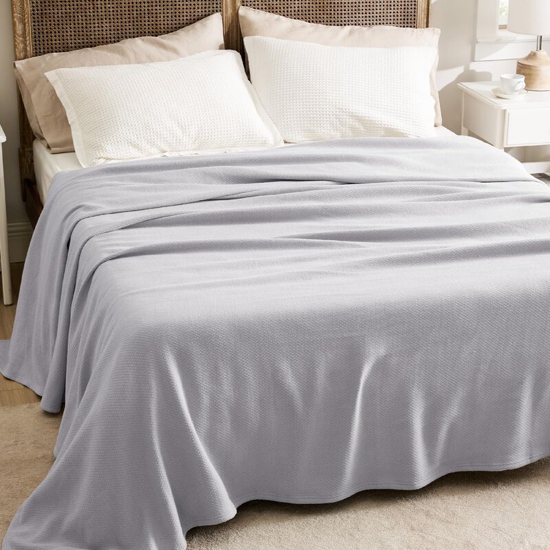 Manta Bedsure King 305x239 Cm Algod&oacute;n Gris Con ... image number null