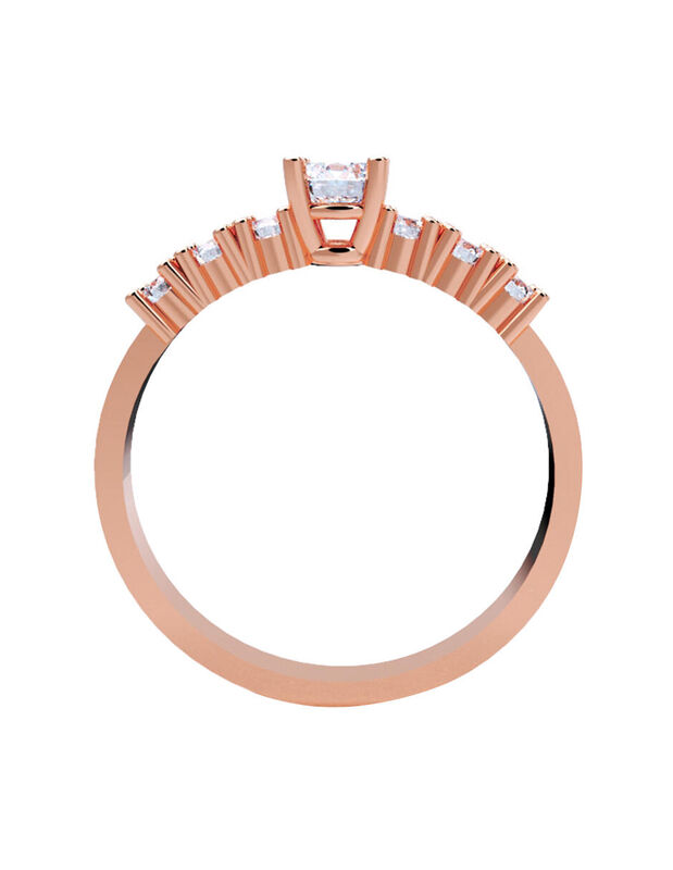 Anillo de Compromiso en Oro Rosa 10K con Circon... image number null