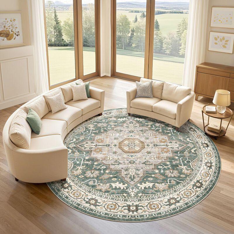Alfombra Redonda Loongrug 178 cm Lavable Vintag... image number null