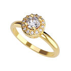 Anillo de Compromiso en Oro Amarillo 10K con Circonia -  Talla:7/ FJ694-10Y-CZ-7