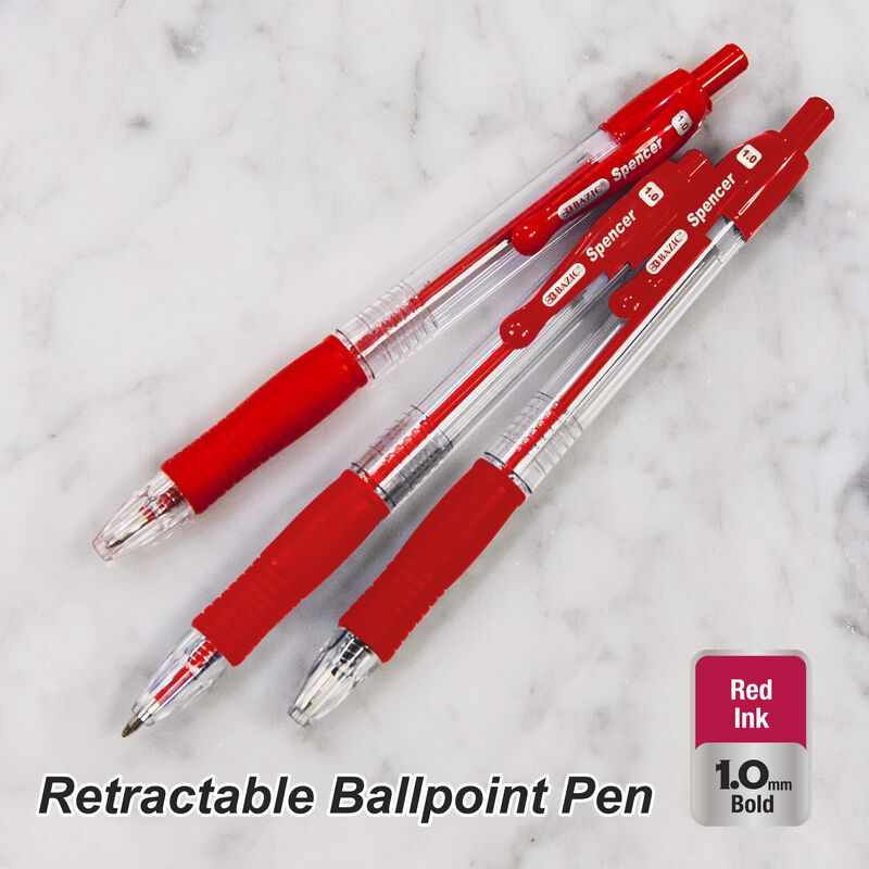 Bol&iacute;grafo Bazic Products Spencer Rojo - Pack De... image number null