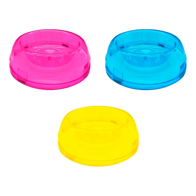 Plato Tazon Chico Ne&oacute;n Paquete 3 Pz Vinil Tr&aacute;sl... image number null