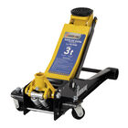 Gato Hidráulico de Patín Silverline 3 Toneladas Extra Plano Color Negro y Amarillo