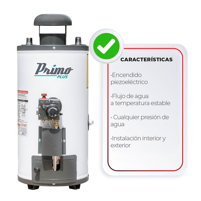 Calentador de paso Primo Plus, 6 L/min, gas L.P... image number null