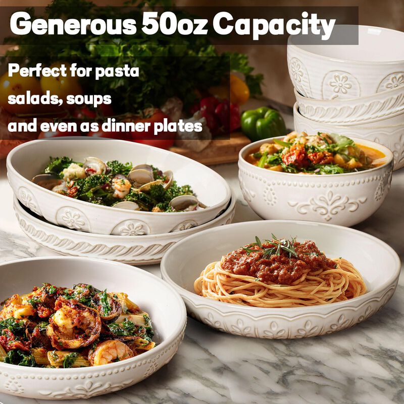 Juego De 4 Tazones Para Pasta Artena 50 Oz (1,5... image number null