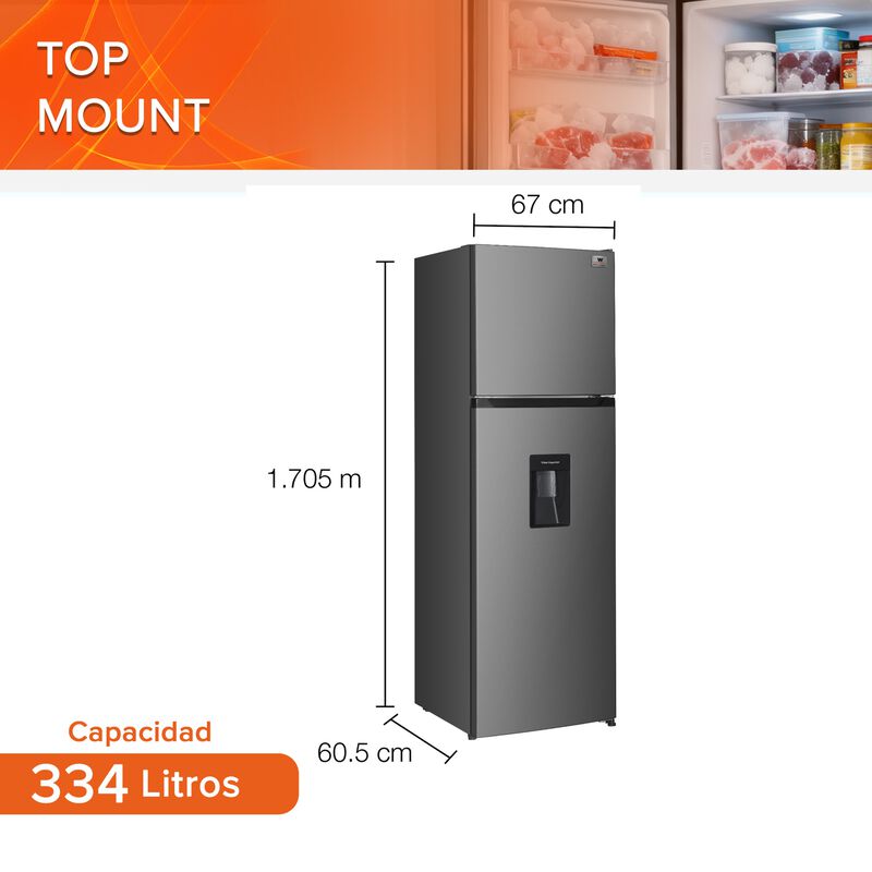 Refrigerador 12 Pies  Top Mount 334 L White Wes... image number null