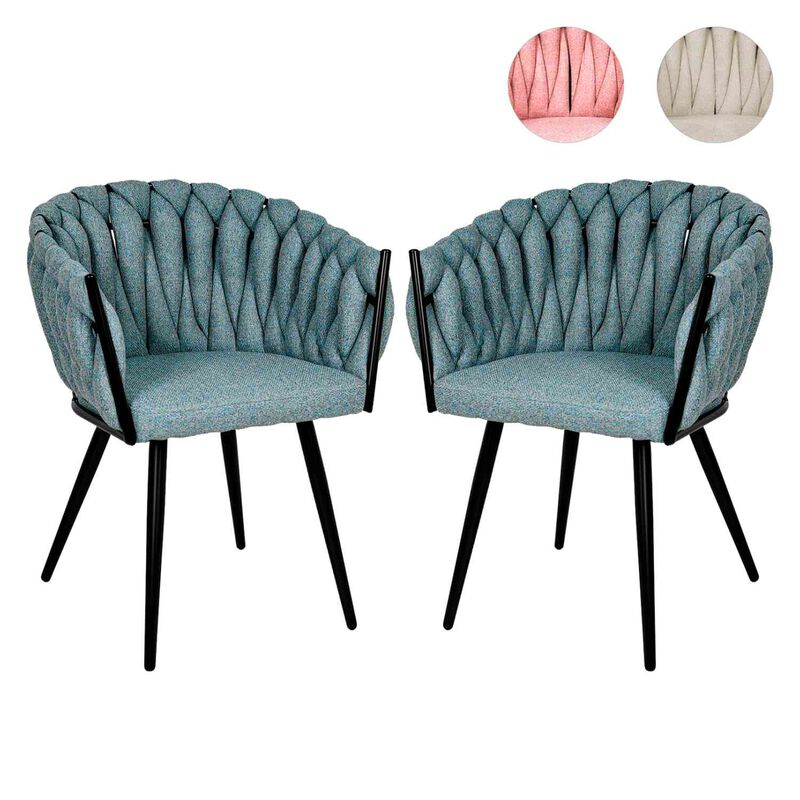 Set 2 Sillas Comedor Patr&oacute;n Tejido Elegante Mod... image number null