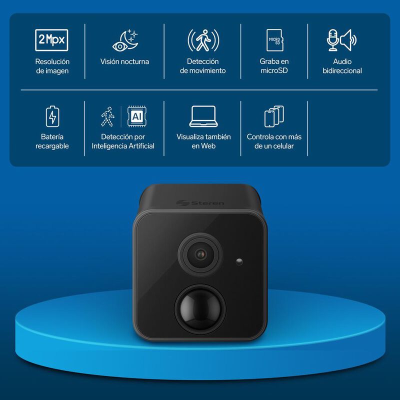 2 Mini c&aacute;maras de seguridad Wi-Fi 2 Mpx fijas c... image number null